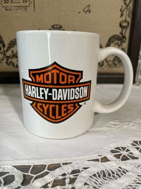 Harley Davidson Kona Hawaii white logo ceramic coffee mug